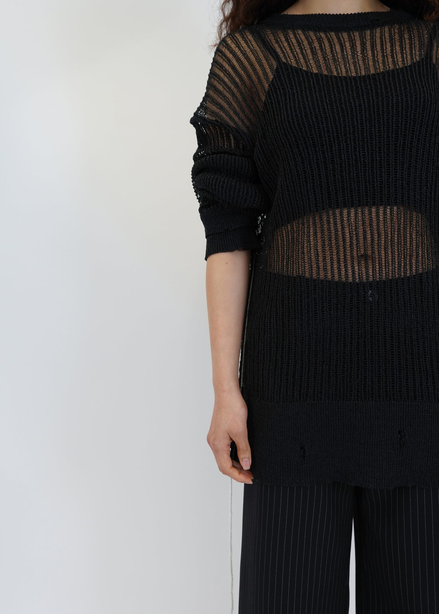 RAW EDGES DRAWSTRING KNITWEAR