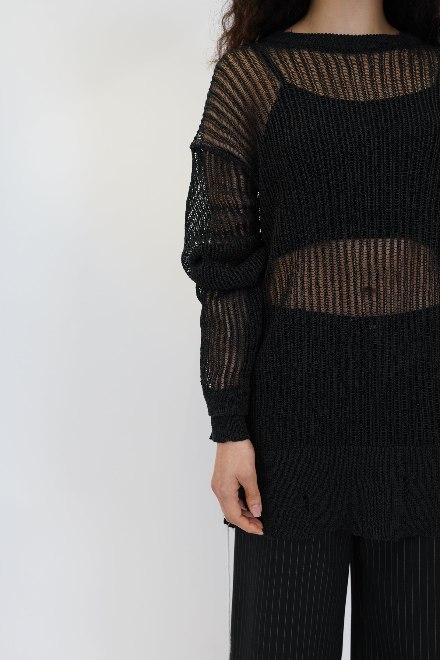 RAW EDGES DRAWSTRING KNITWEAR