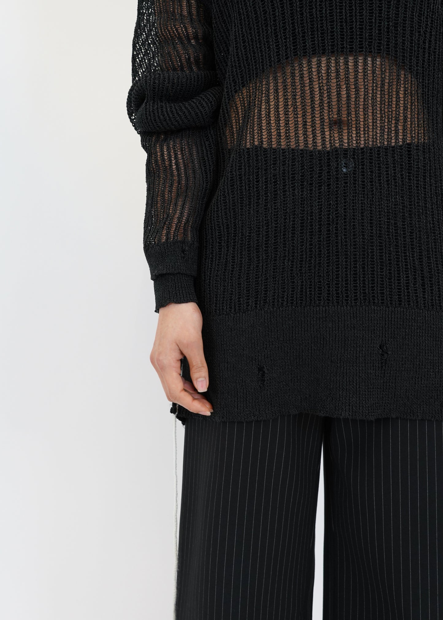 RAW EDGES DRAWSTRING KNITWEAR