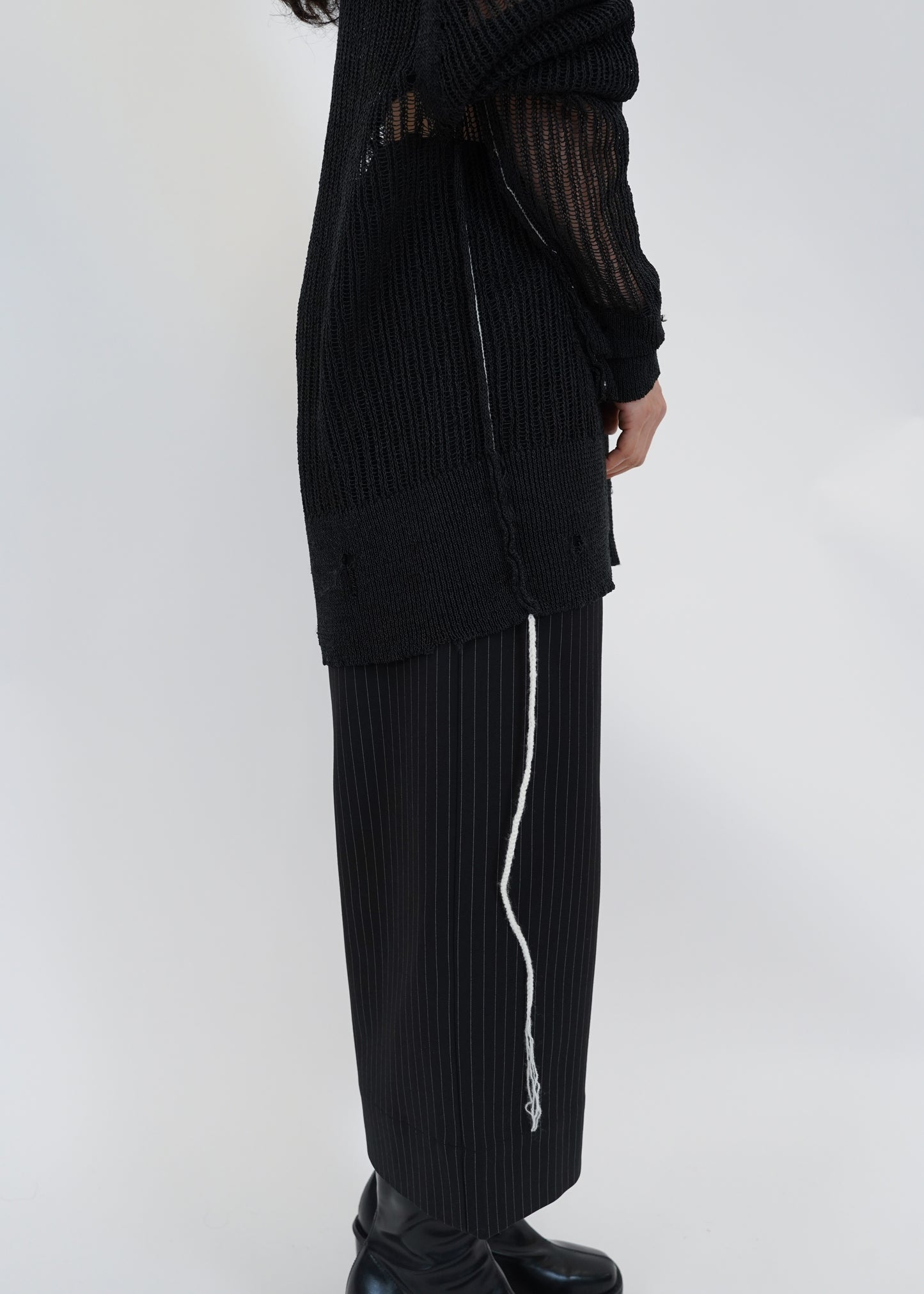 RAW EDGES DRAWSTRING KNITWEAR