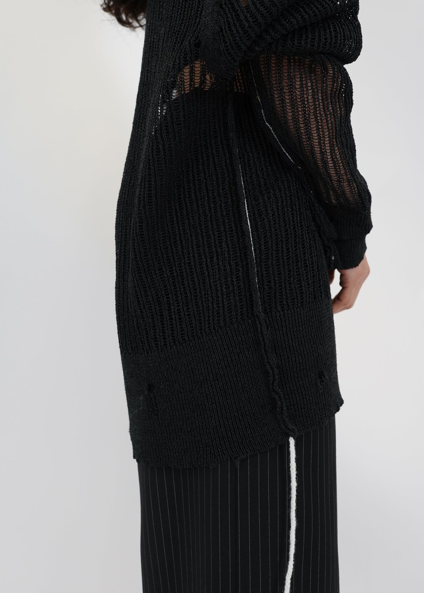 RAW EDGES DRAWSTRING KNITWEAR