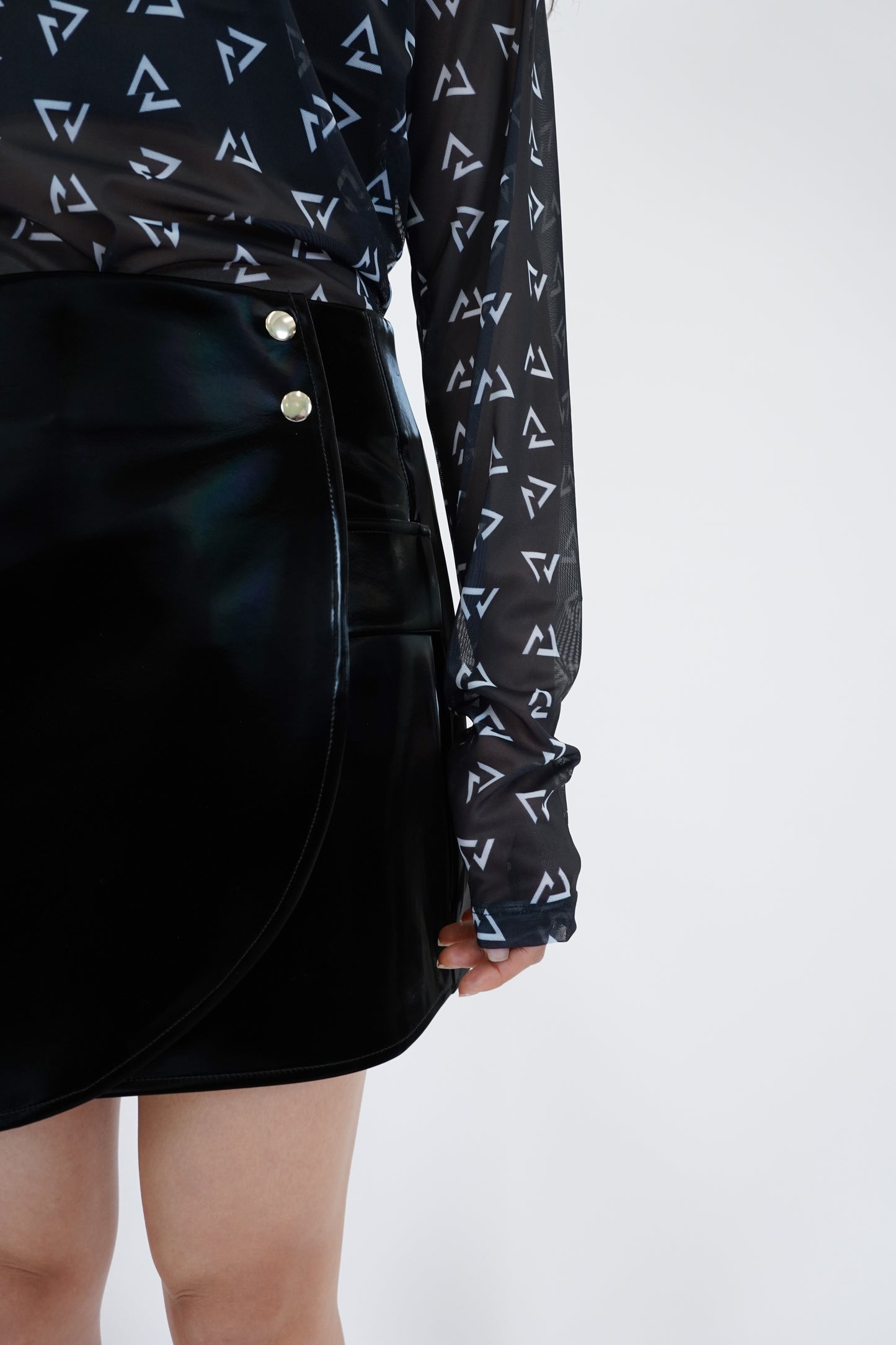 PU WRAP SKIRT