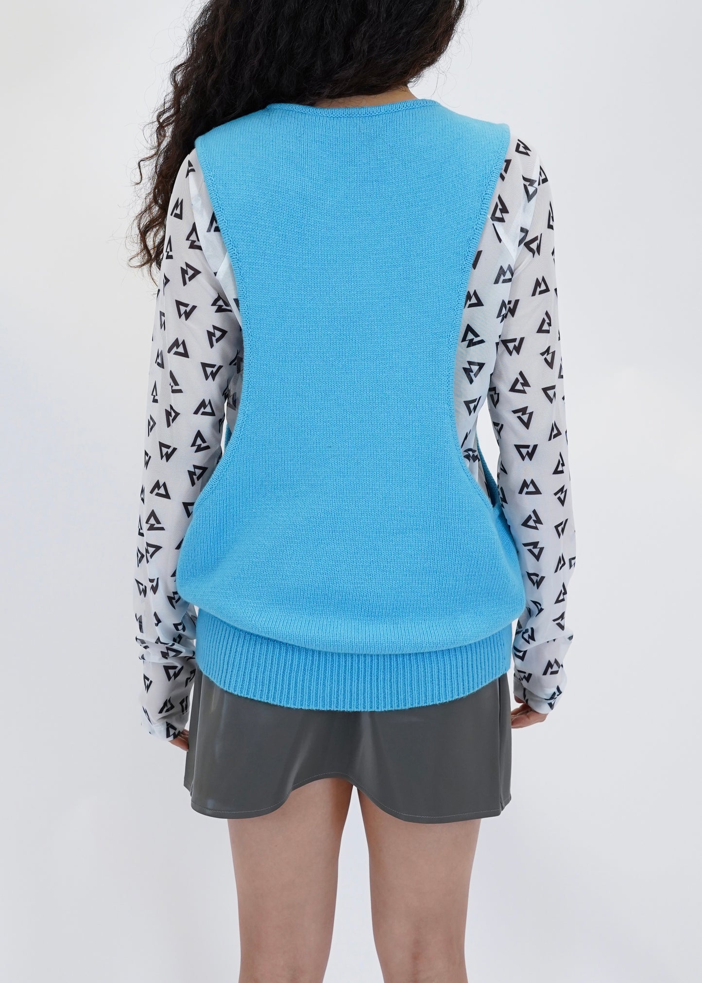 Asymmetrical knitwear vest