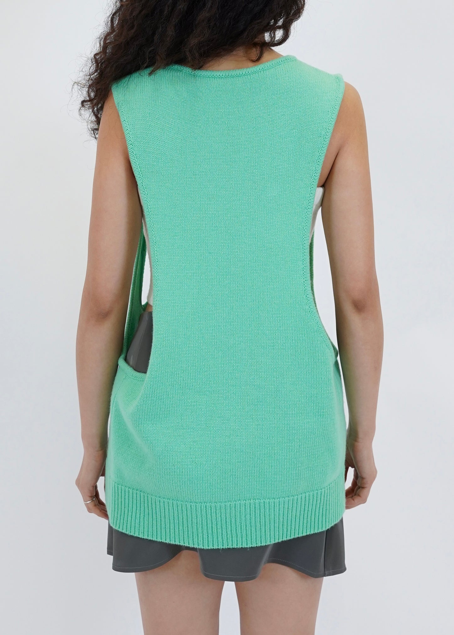 Asymmetrical knitwear vest