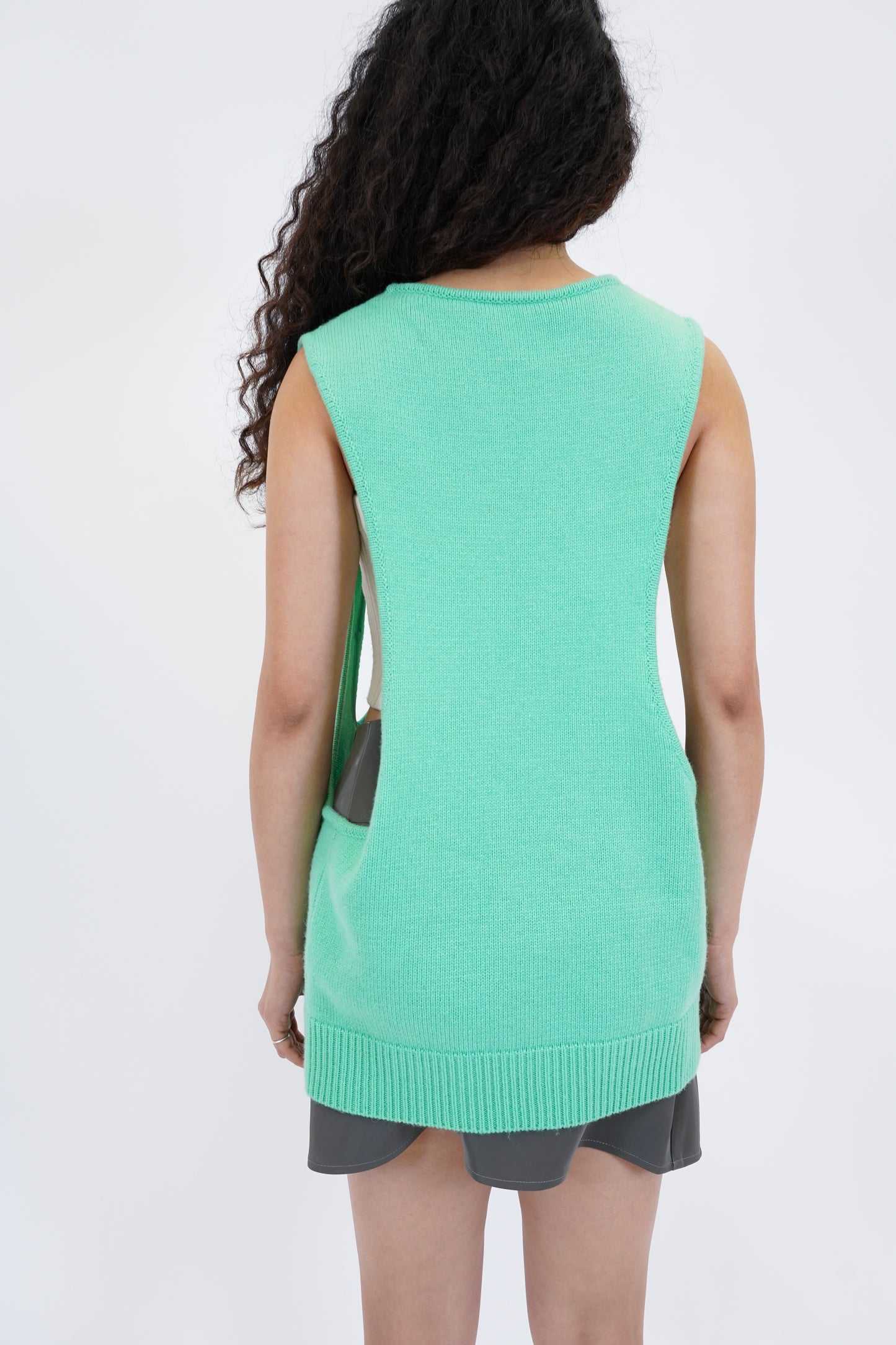 Asymmetrical knitwear vest